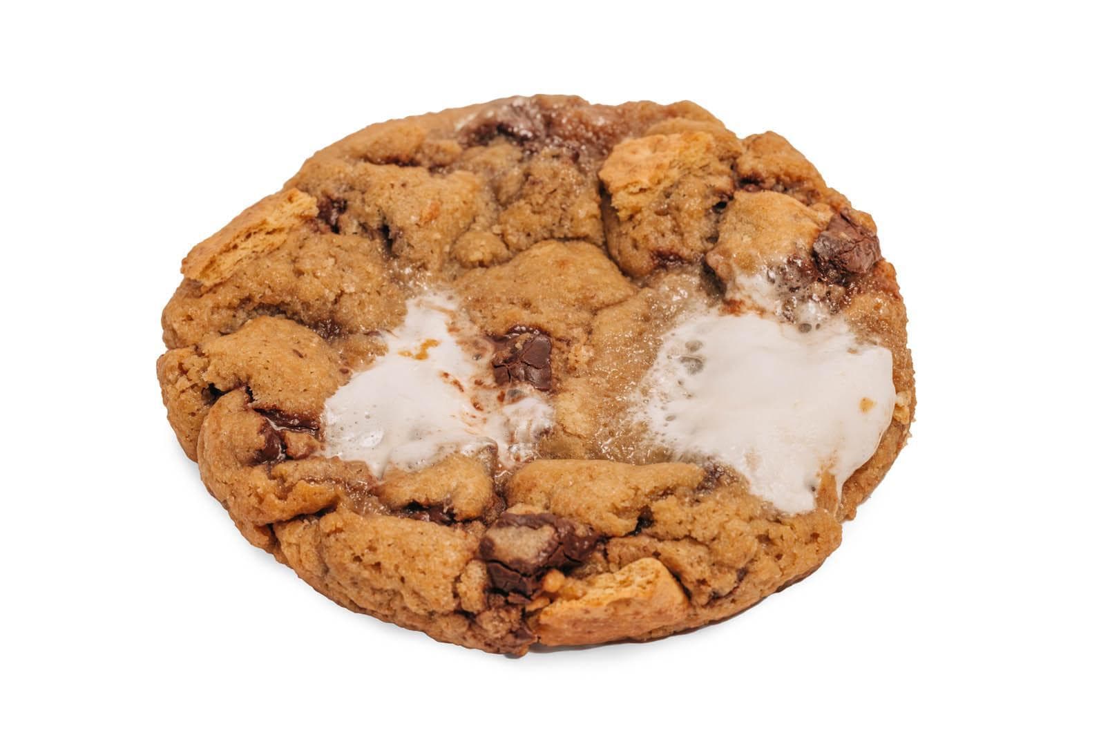 Chocolate chip cookie made with marshmallow and graham cracker pieces.